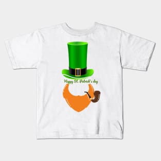 Brown beard st. Patricks day Kids T-Shirt